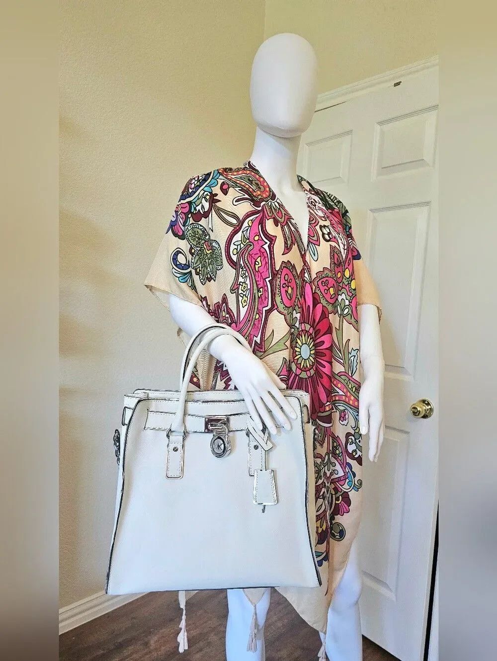 Michael Kors White XL Hamilton Tote